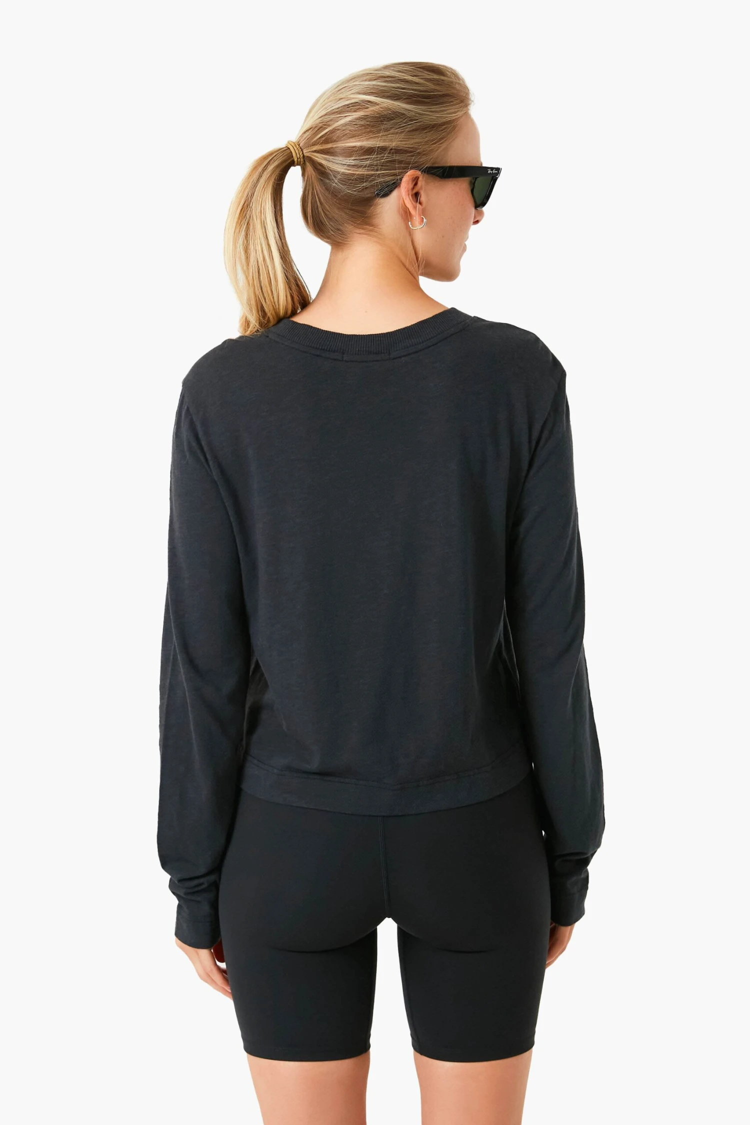 Black Lupita Crop Long Sleeve Shirt - Image 4
