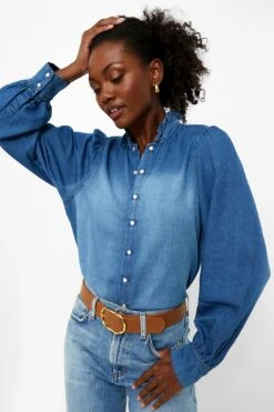Ba&sh Light Used Blue Axelle Shirt