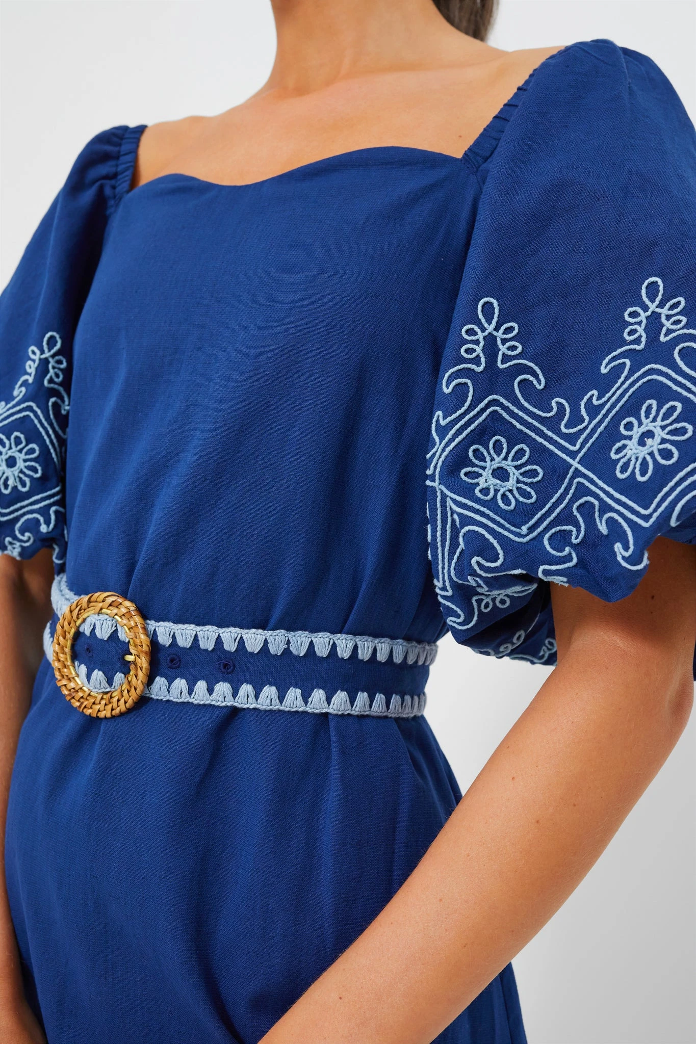 Royal With White Embroidery Maggie Maxi Dress - Image 5