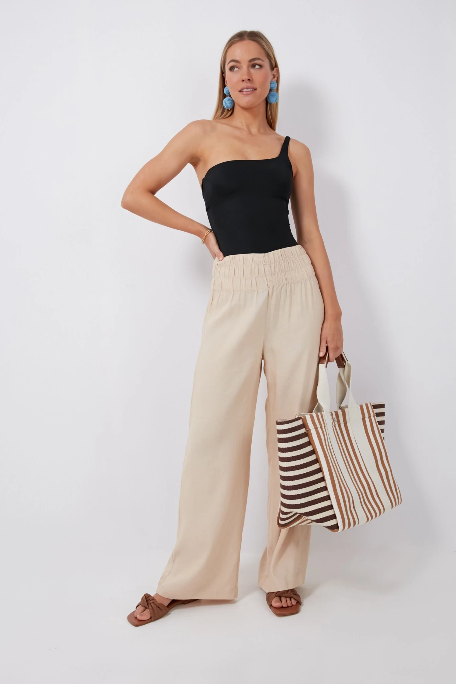 Sand Air Linen Smocked Pants - Image 2