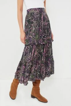 Caymen Paisley Purple Darcy Ankle Skirt