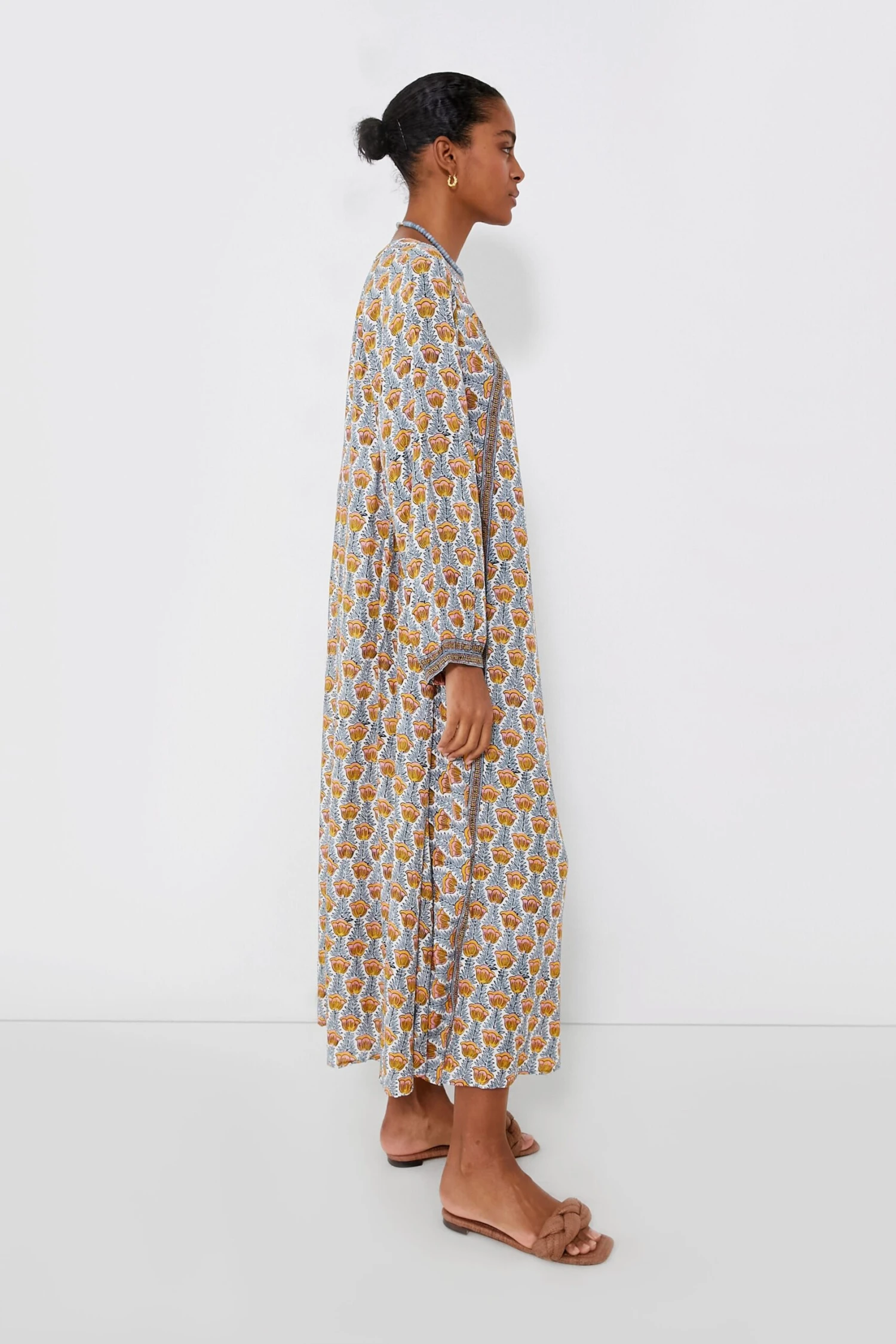 Tulip Print French Blue Fiore Maxi Dress - Image 3