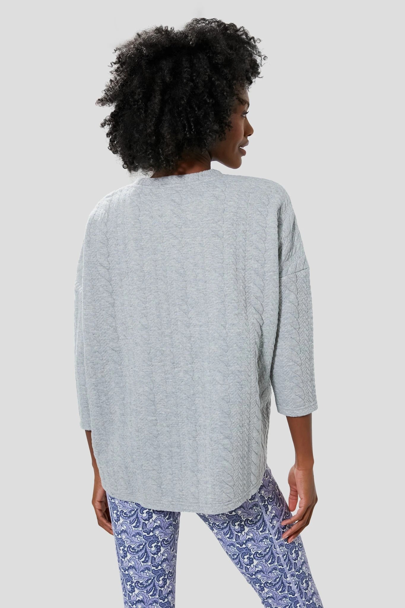 Gray Cable Ally Swing Sweatshirt - Image 3