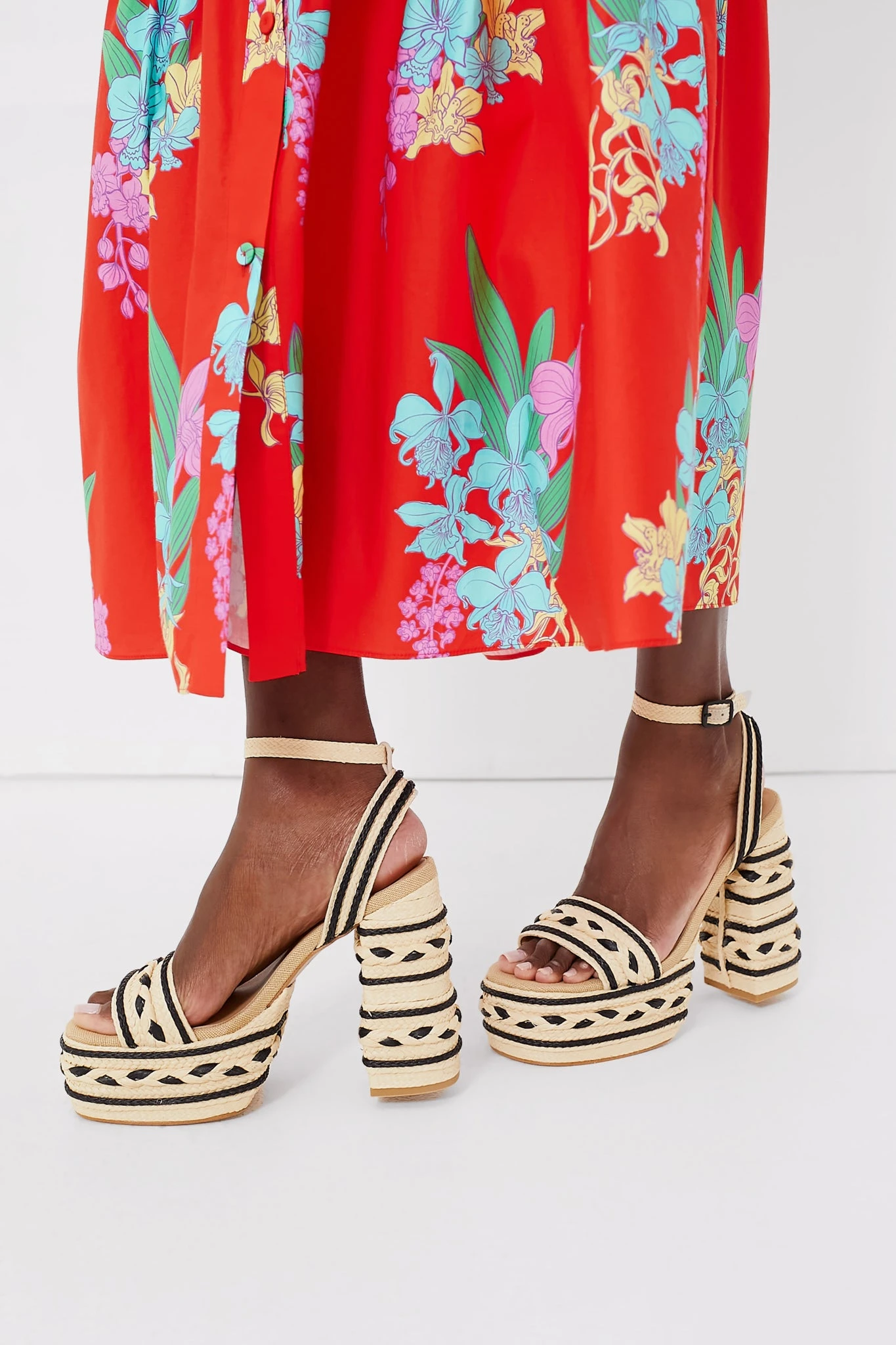 Red Algeria Bianca Cotton Dress - Image 5