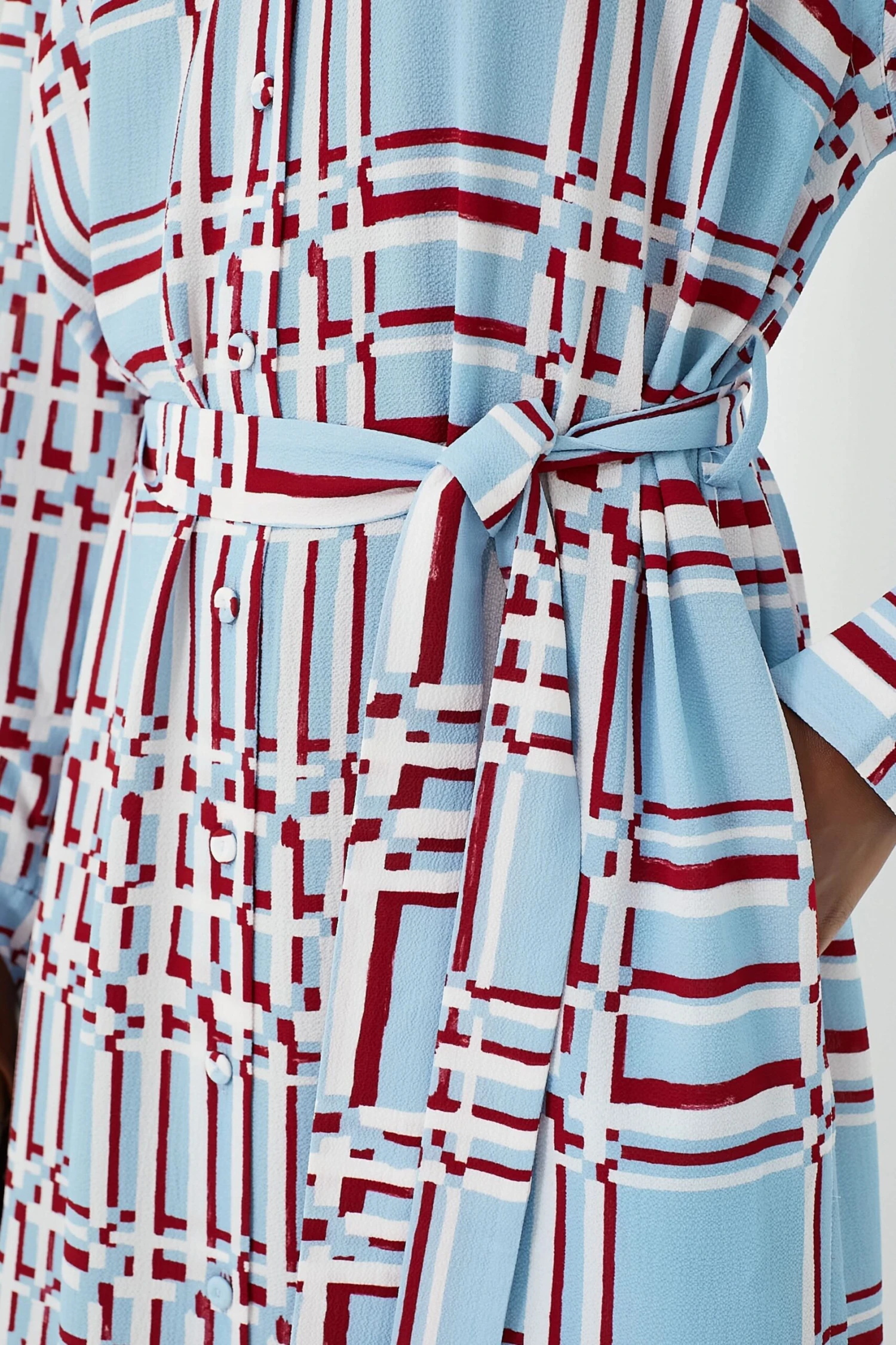 Painted Grid Multi Deirdre Crepe Georgette Dress - Image 5