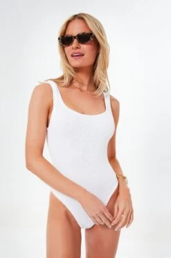 White Classic Square Neck One Piece