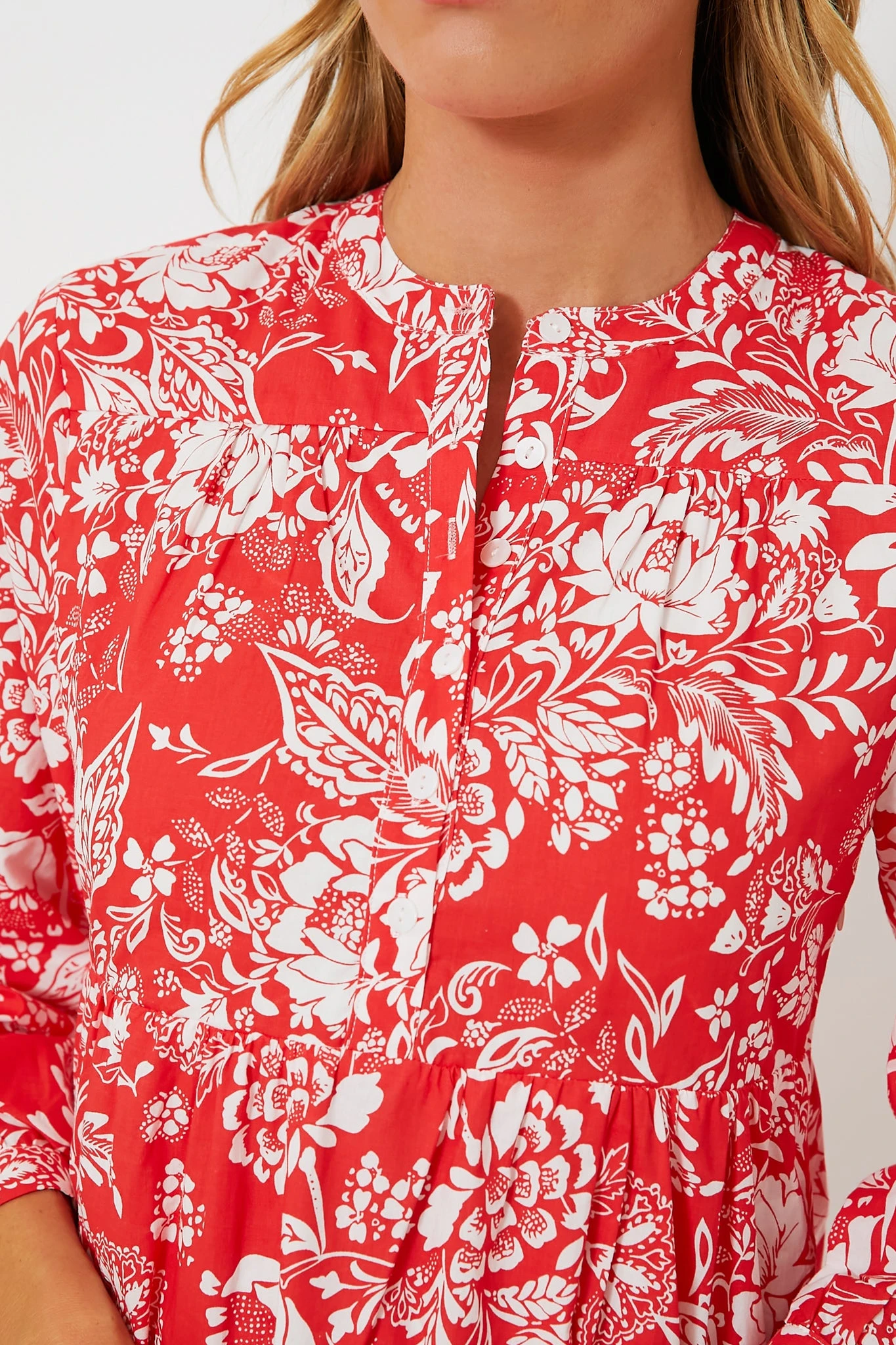 Red Floral McCauley Midi Dress - Image 5