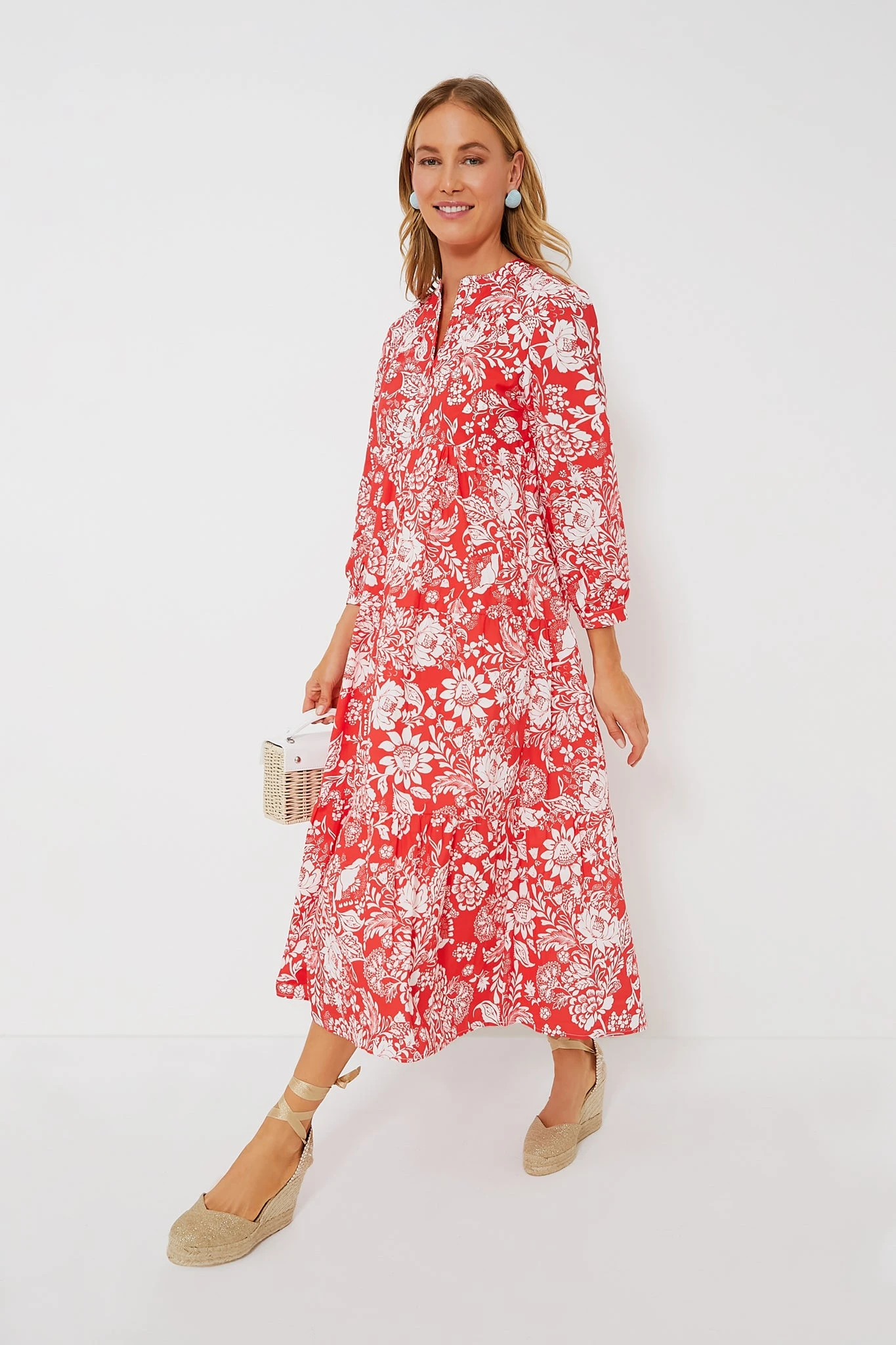 Red Floral McCauley Midi Dress - Image 2