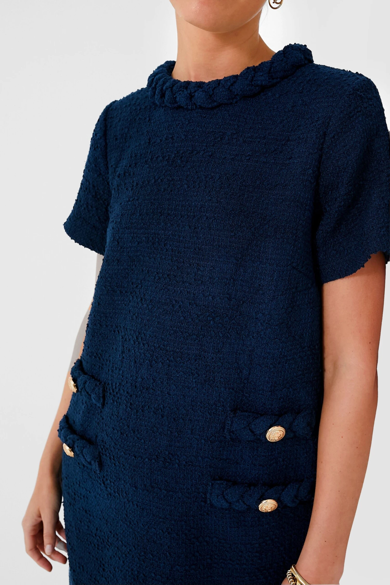 Navy Tweed Jackie Dress - Image 5