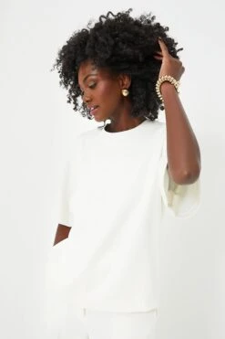 ANINE BING Ivory Maddie Top