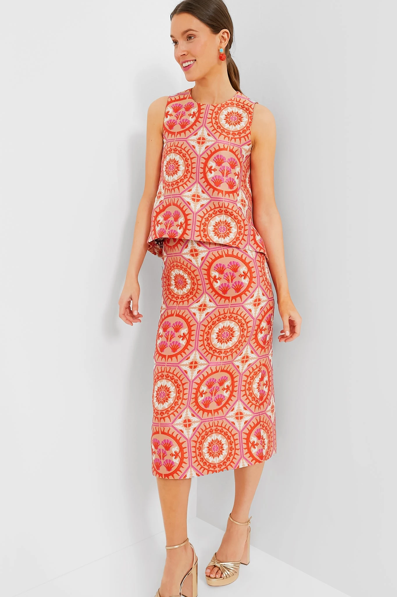 Sun Jacquard Pencil Skirt - Image 2