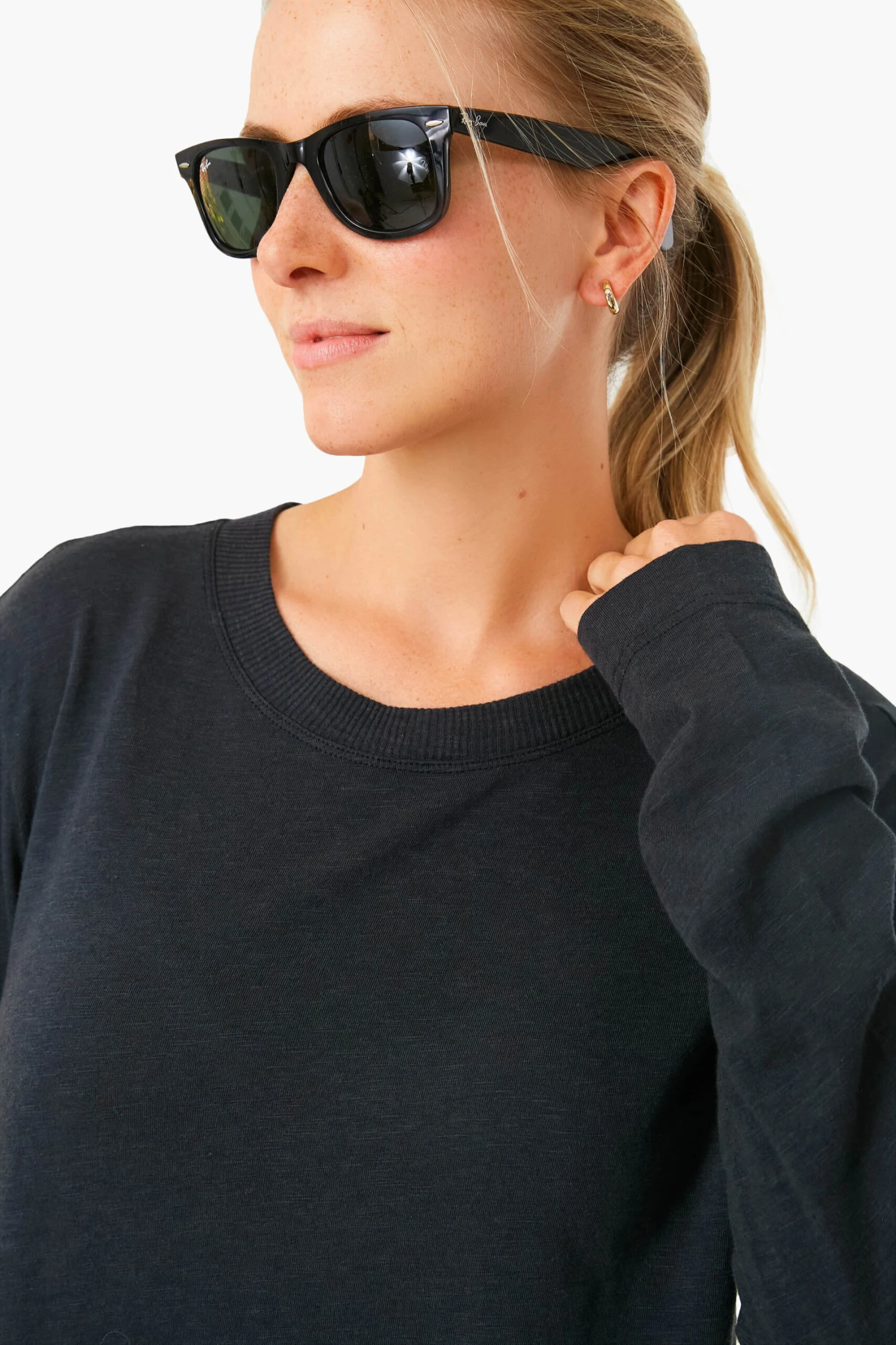 Black Lupita Crop Long Sleeve Shirt - Image 5