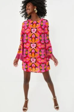 Orange Seventies Cocoa Crepe Dress