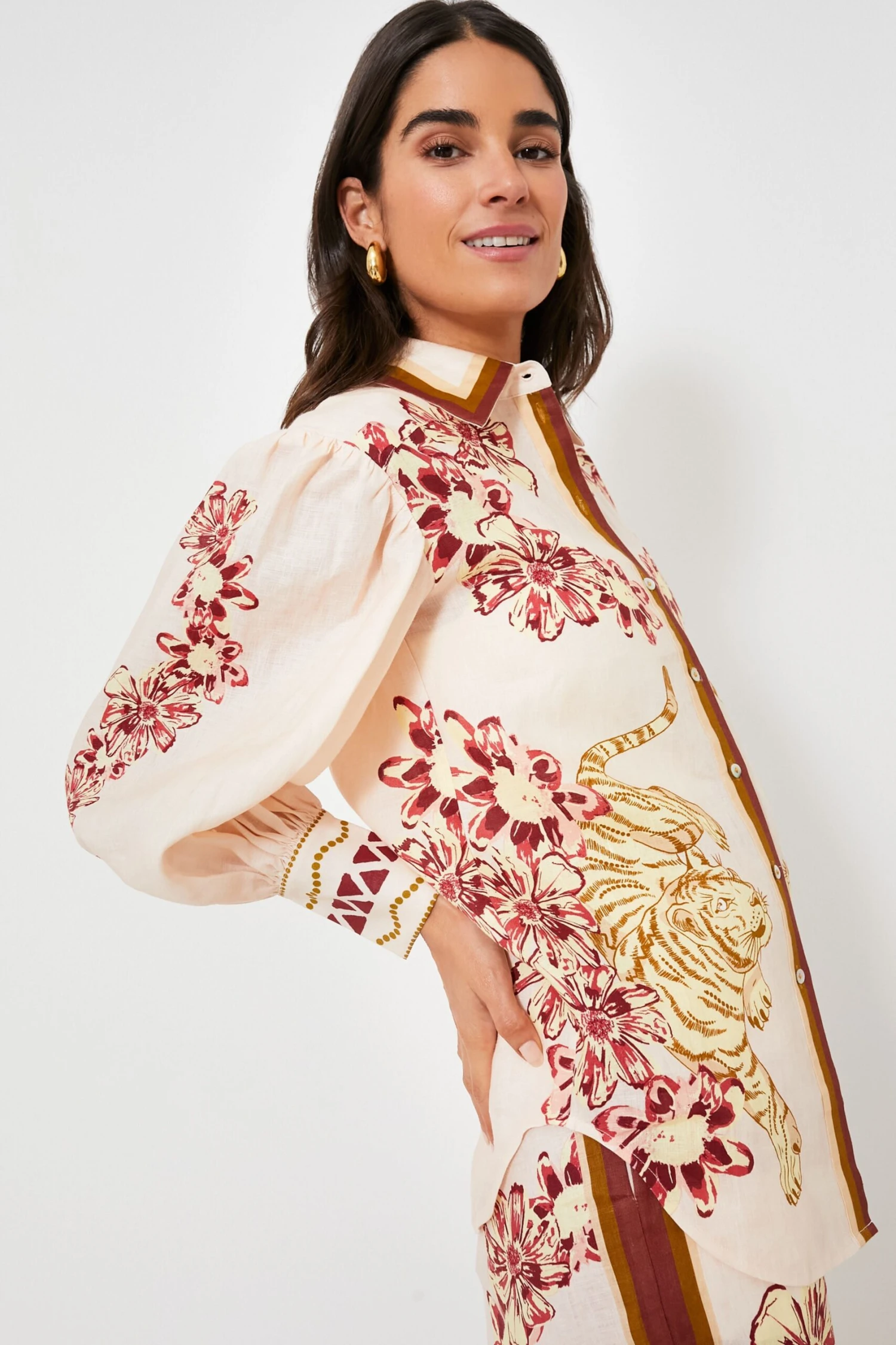 Flower Tiger Nude Shirt - Image 3