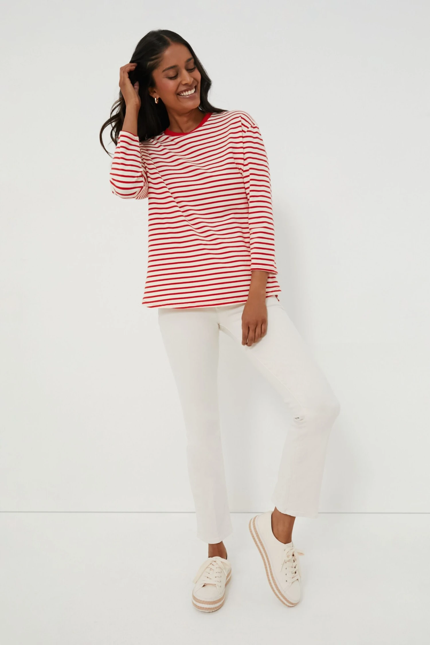 Cherry Striped Knit Popover - Image 2