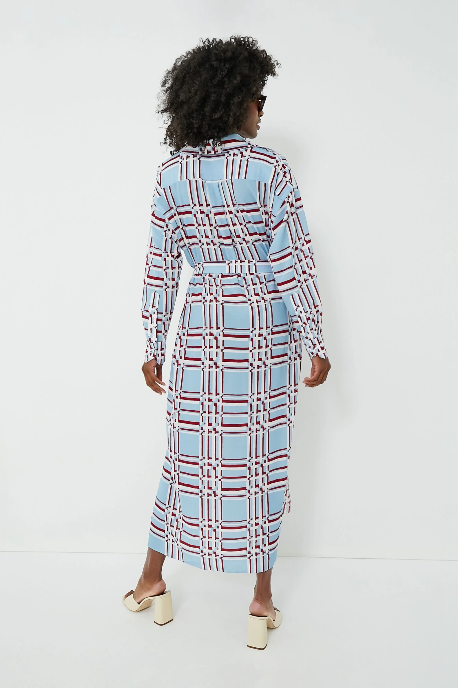 Painted Grid Multi Deirdre Crepe Georgette Dress - Image 4