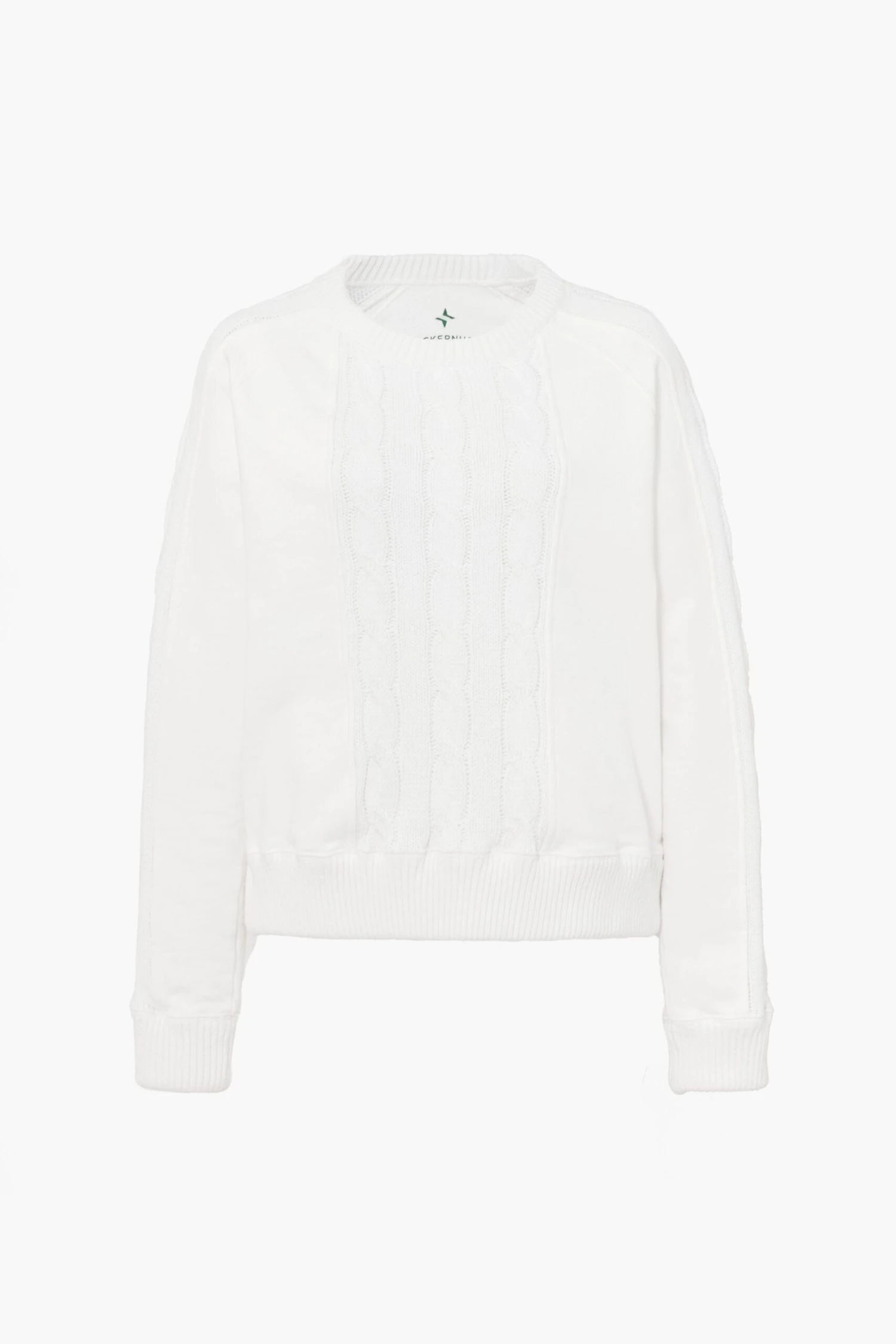 White Cable Knit Reid Sweatshirt - Image 7