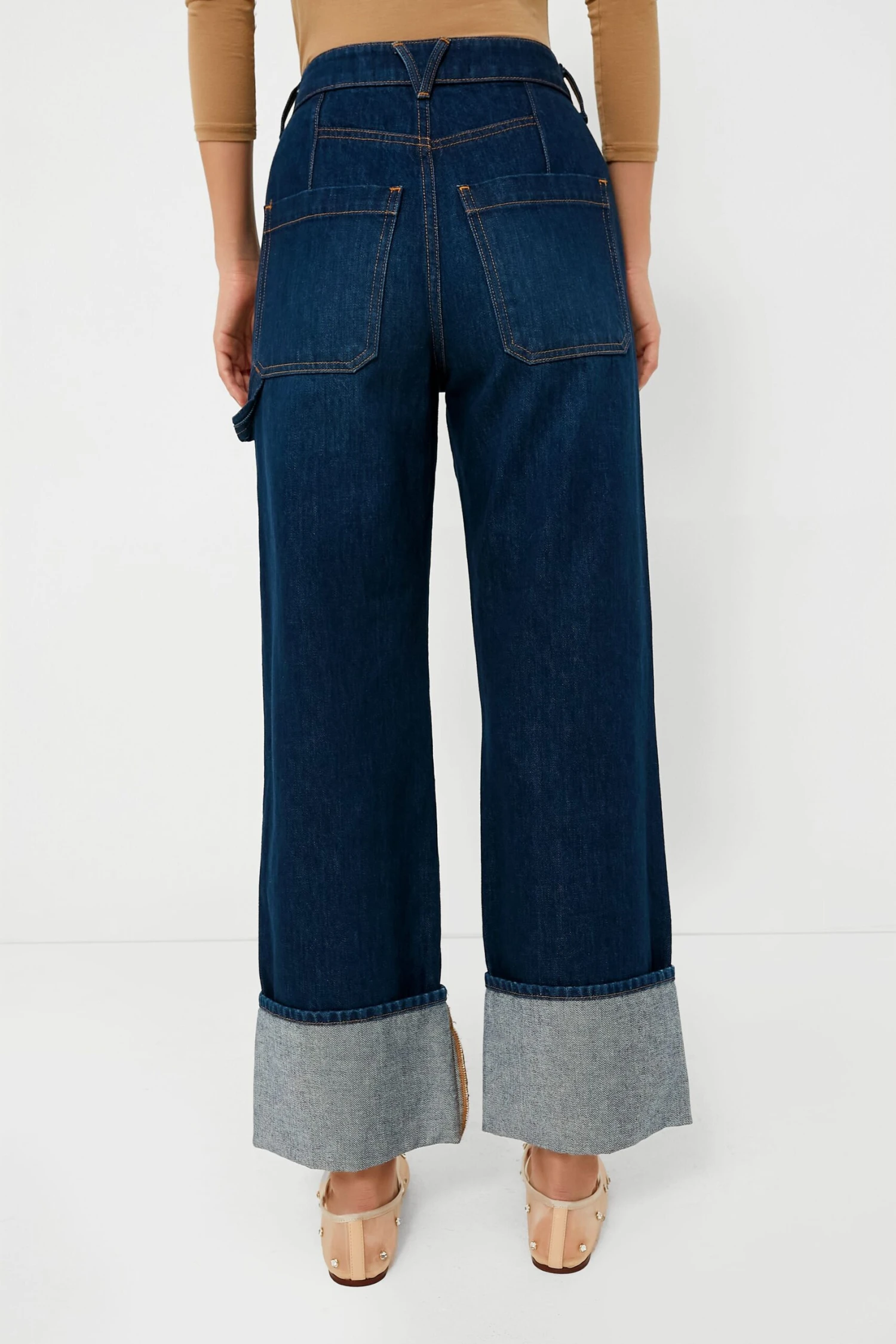 Veronica Beard Dusted Oxford Dylan High Rise Straight Leg With Cuff - Image 4