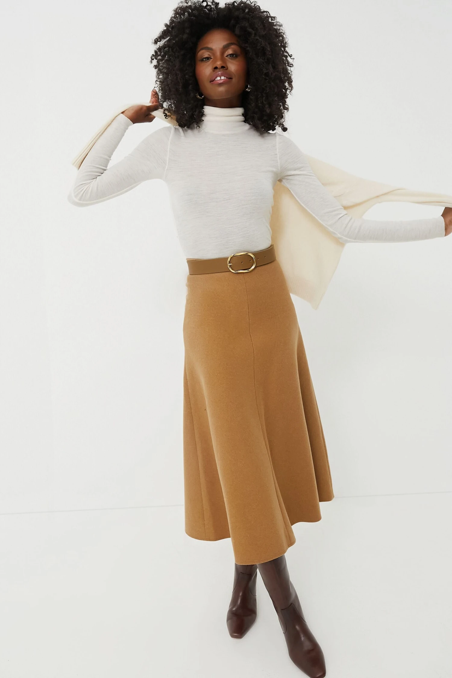 Vanessa Bruno Camel Boushra Midi Skirt - Image 2