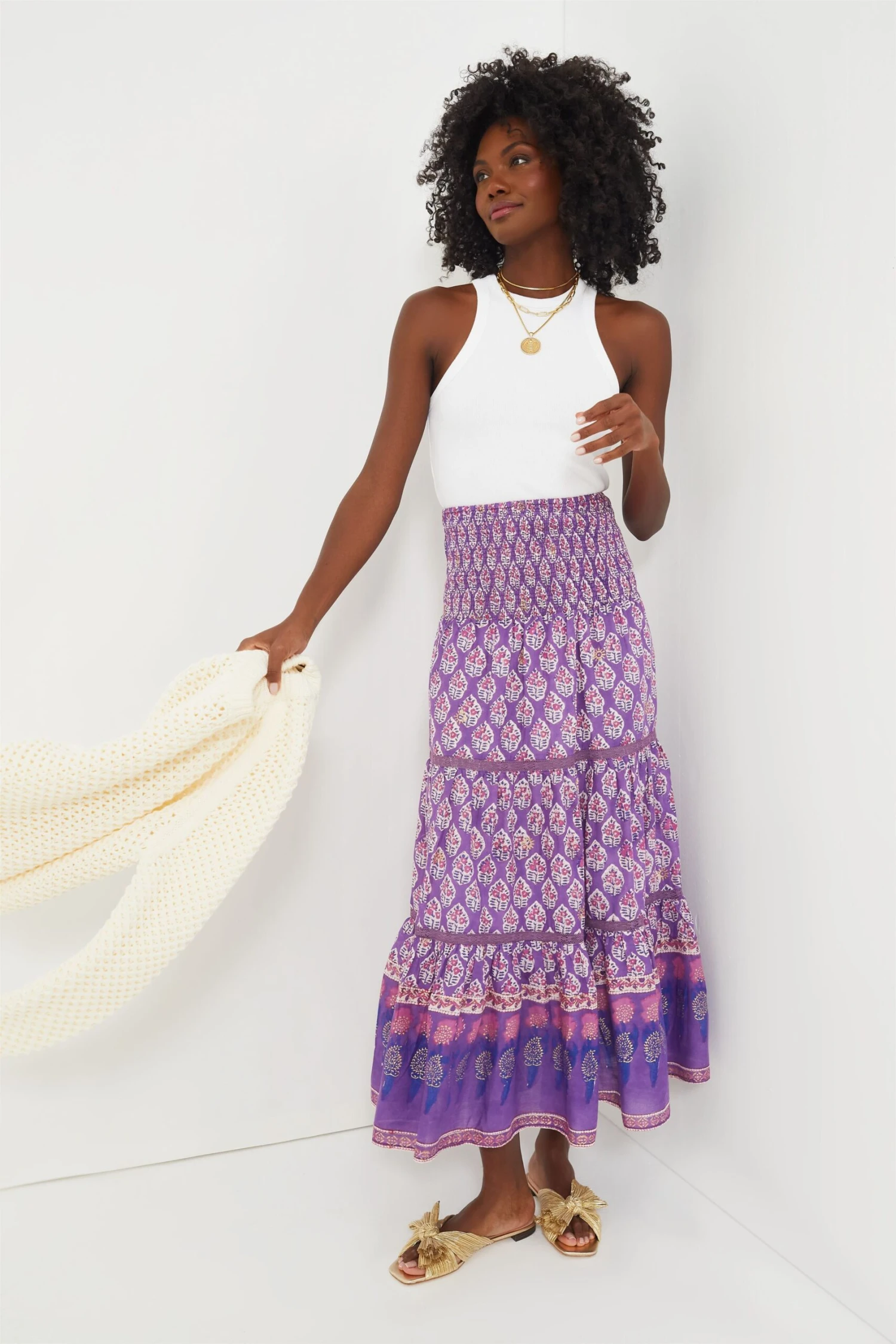 Purple Print Mandy Maxi Skirt - Image 2