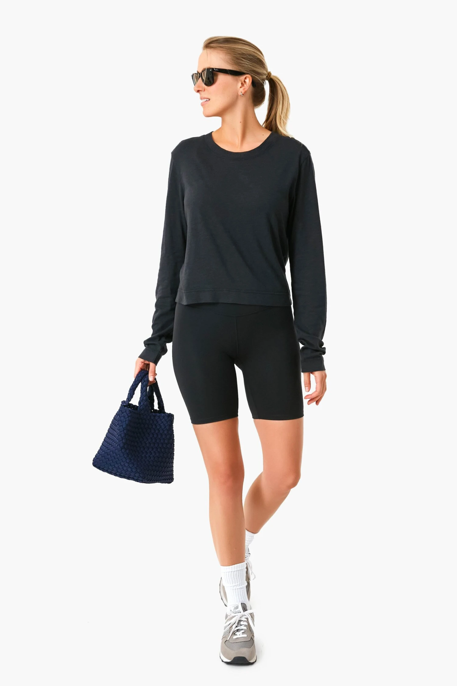 Black Lupita Crop Long Sleeve Shirt - Image 2