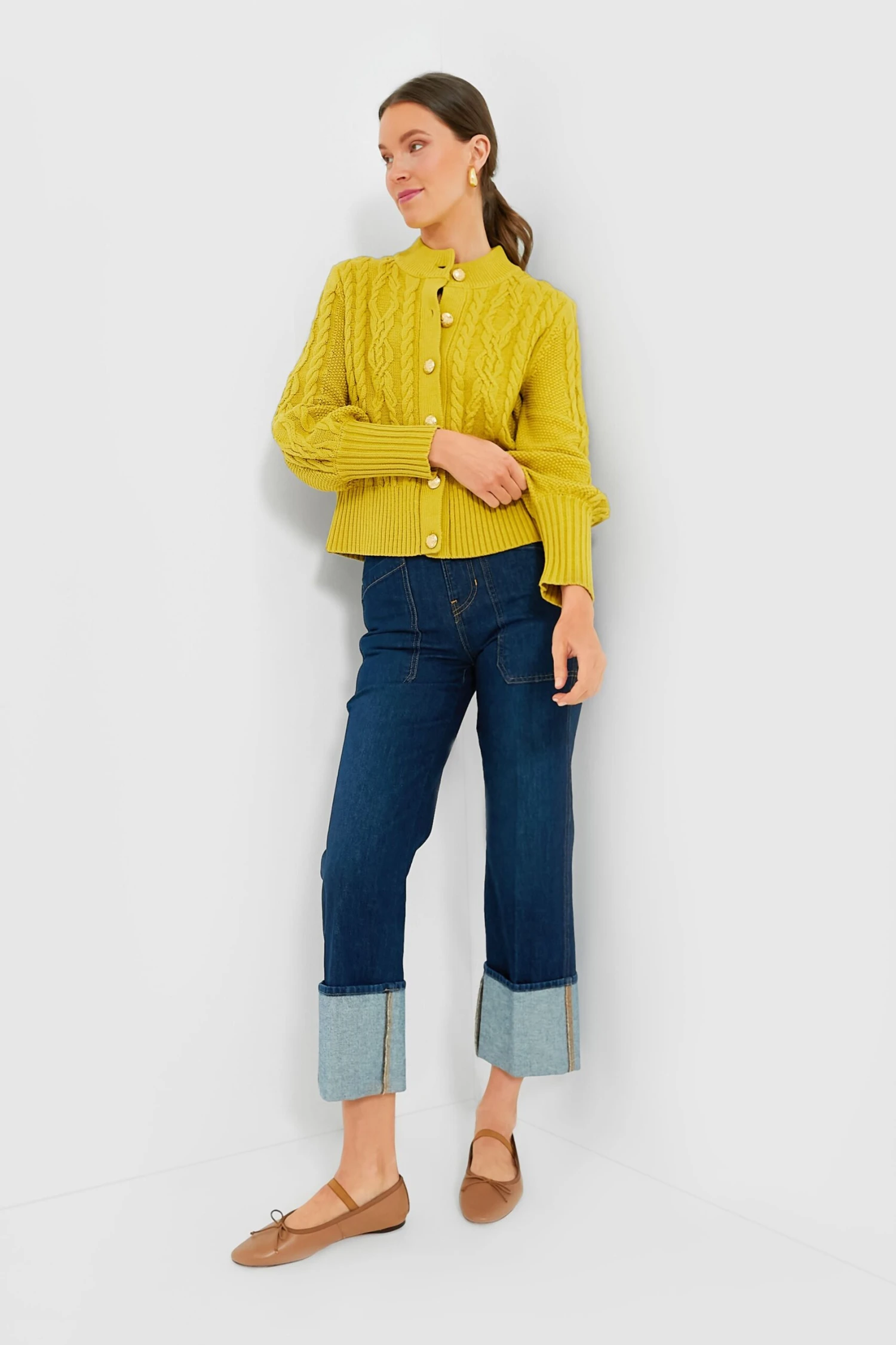 Veronica Beard Dusted Oxford Dylan High Rise Straight Leg With Cuff - Image 7