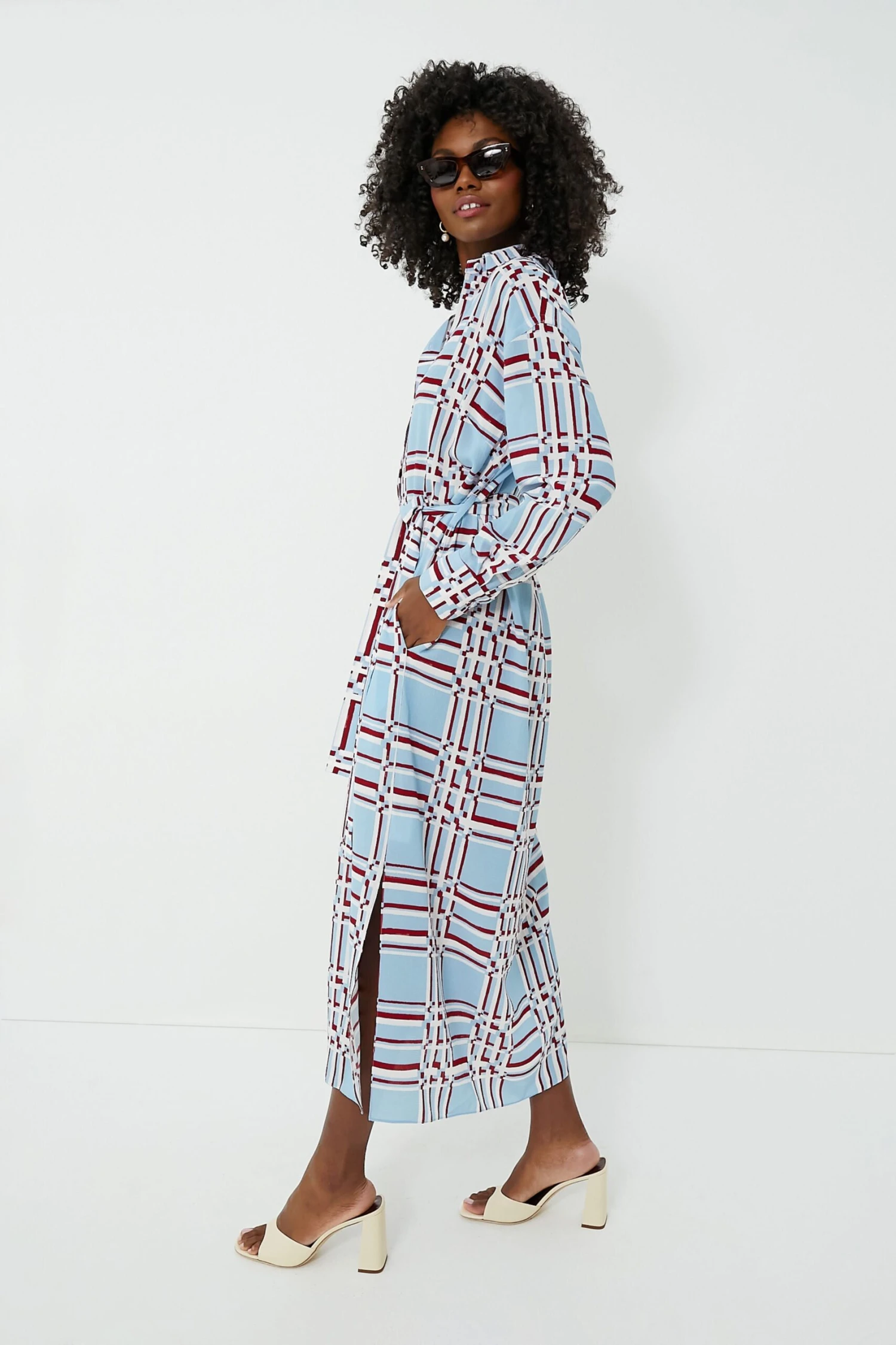 Painted Grid Multi Deirdre Crepe Georgette Dress - Image 3