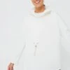 White Cinched Natalie Quarter Zip