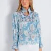 ANTIK BATIK Blue Peony Blouse