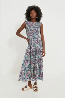 Exclusive Blue Anna's Wild Garden Iris Dress