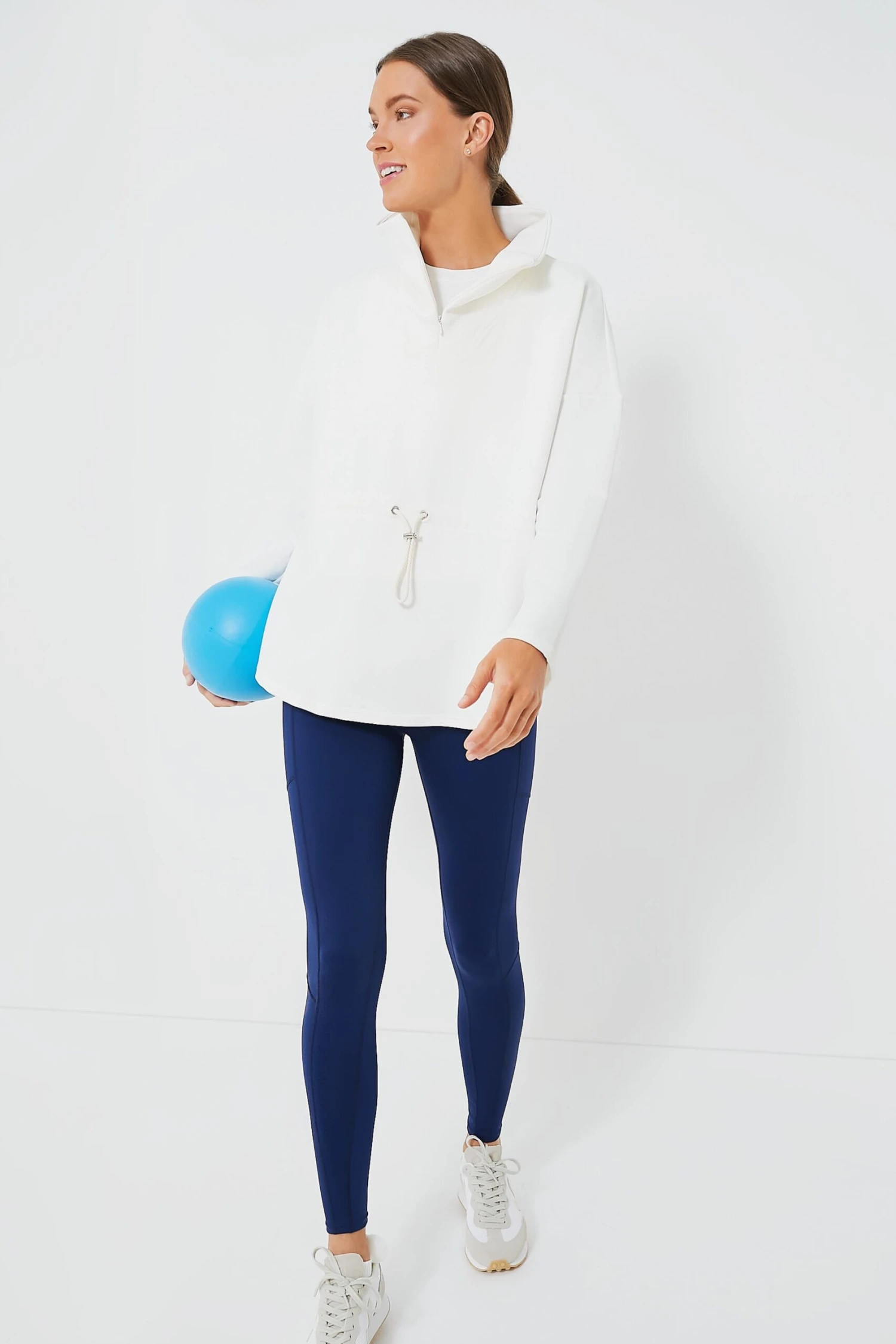 White Cinched Natalie Quarter Zip - Image 2