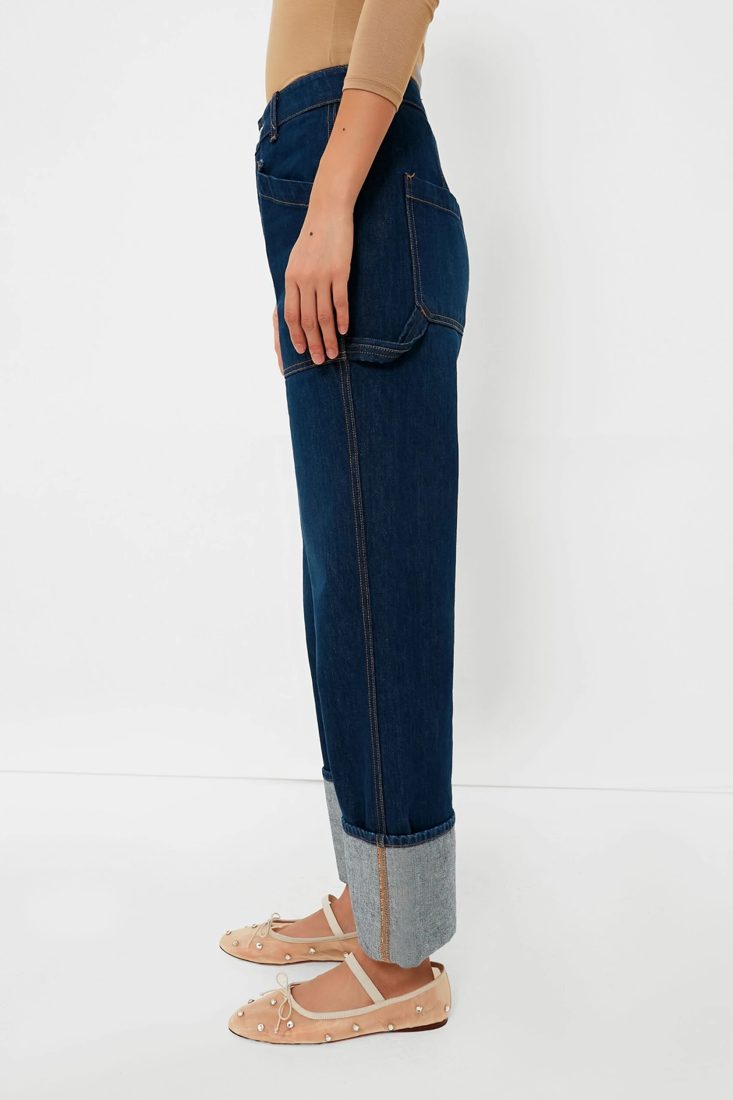 Veronica Beard Dusted Oxford Dylan High Rise Straight Leg With Cuff - Image 3