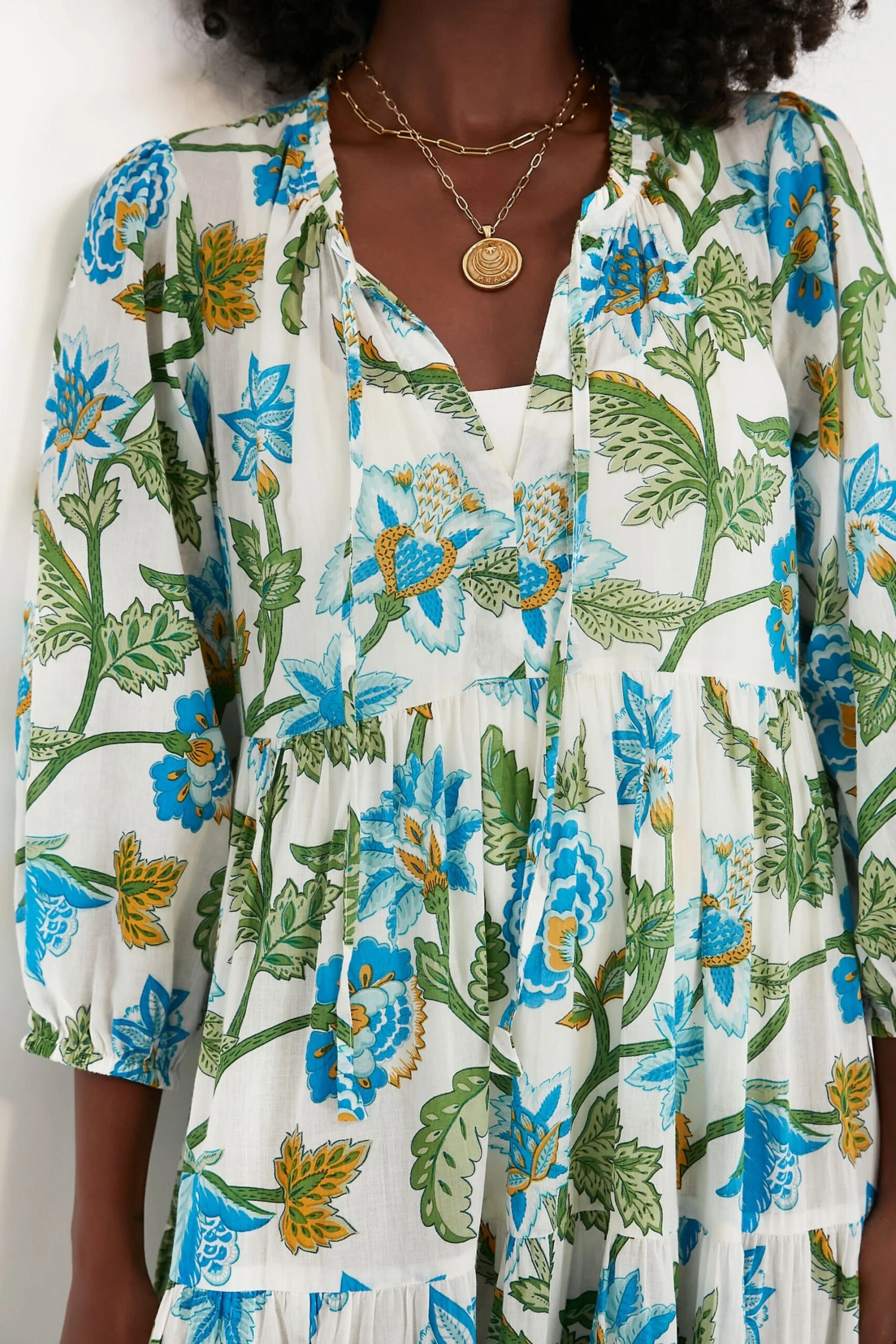 Sea Glass Chintz Long Sleeve Salty Paloma Caftan - Image 5