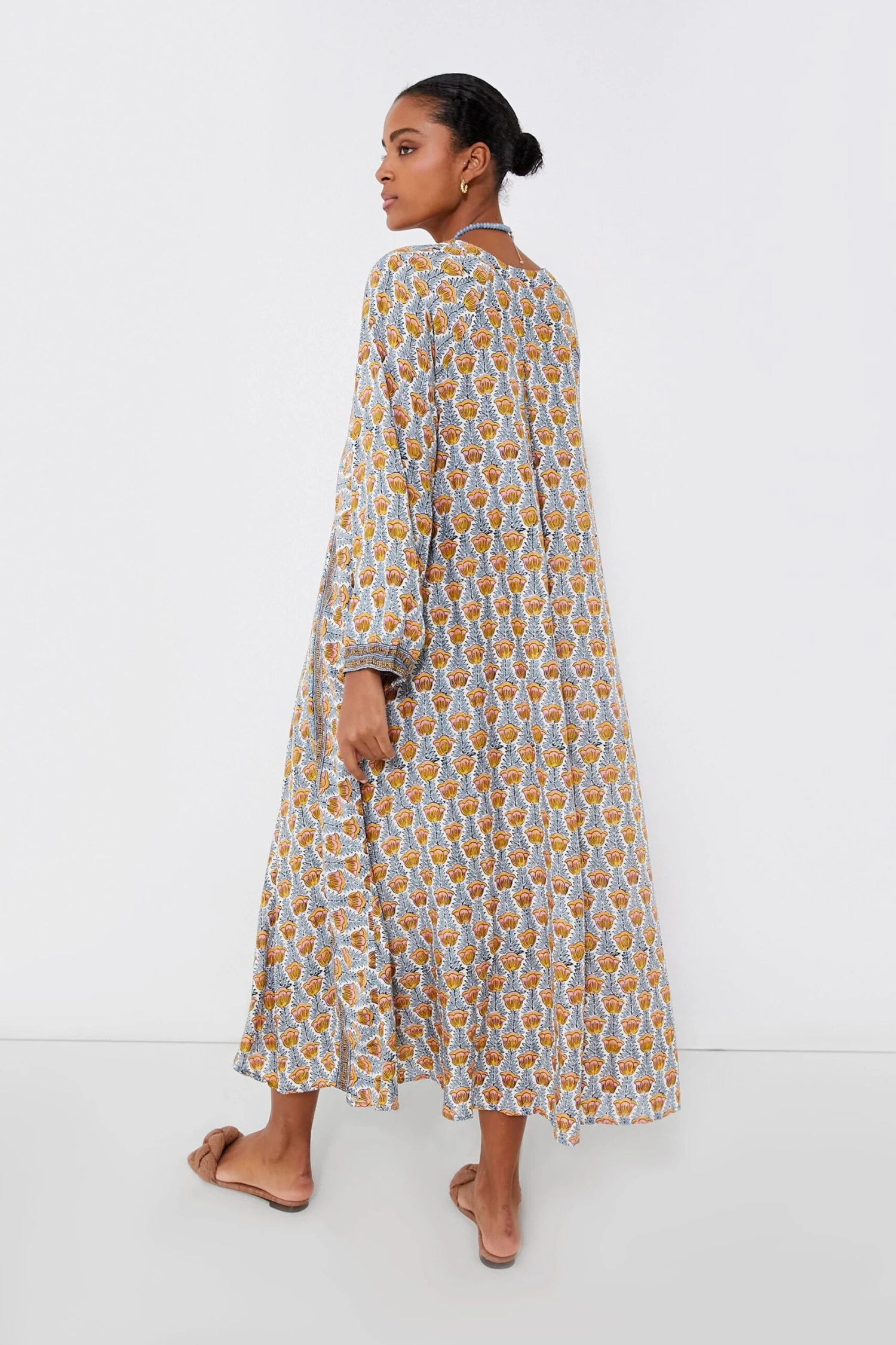 Tulip Print French Blue Fiore Maxi Dress - Image 4