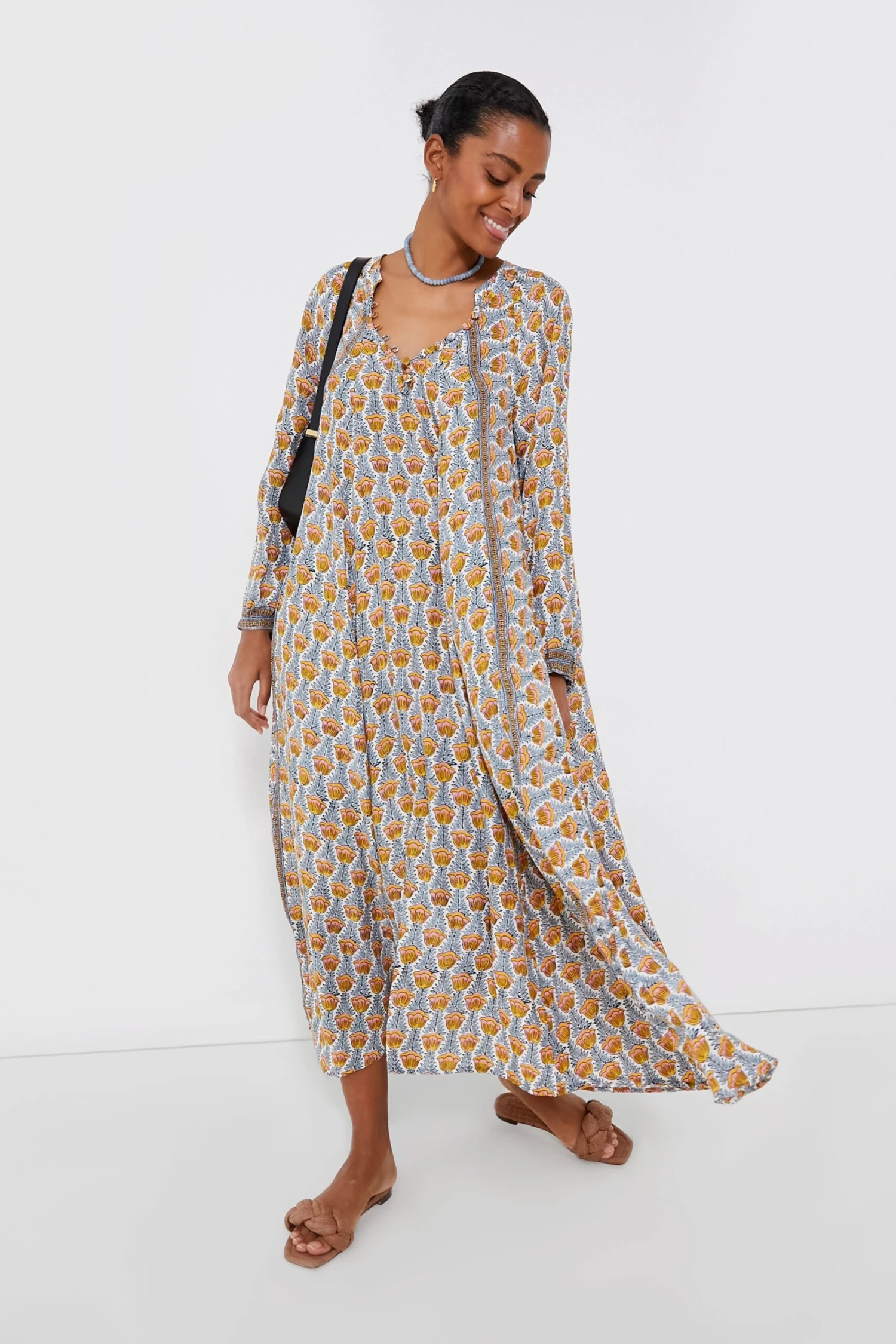 Tulip Print French Blue Fiore Maxi Dress - Image 2