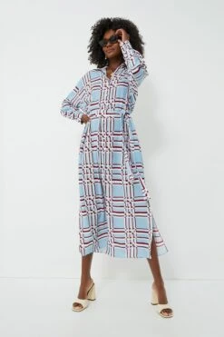 Painted Grid Multi Deirdre Crepe Georgette Dress