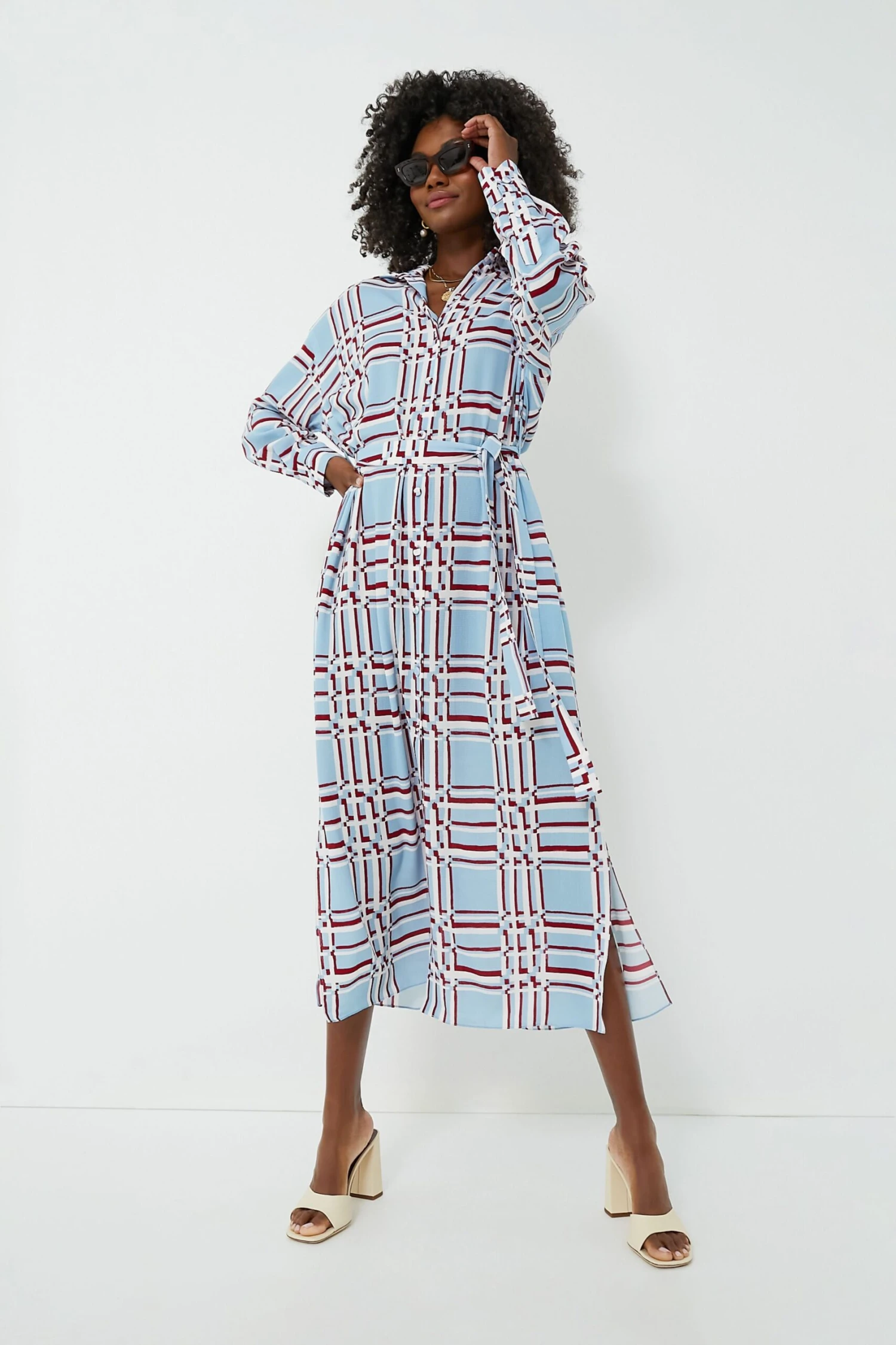 Painted Grid Multi Deirdre Crepe Georgette Dress