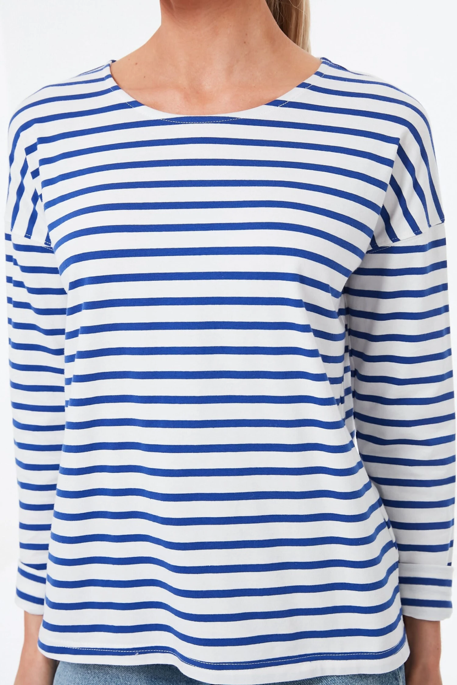 Blue And White Stripe Hayden Tee - Image 4