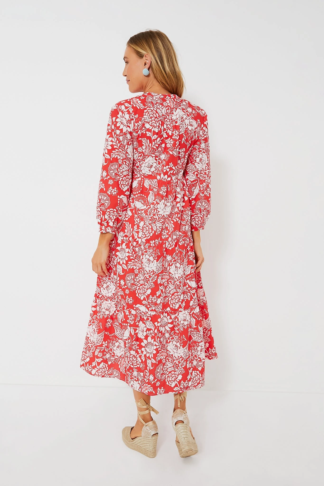 Red Floral McCauley Midi Dress - Image 4