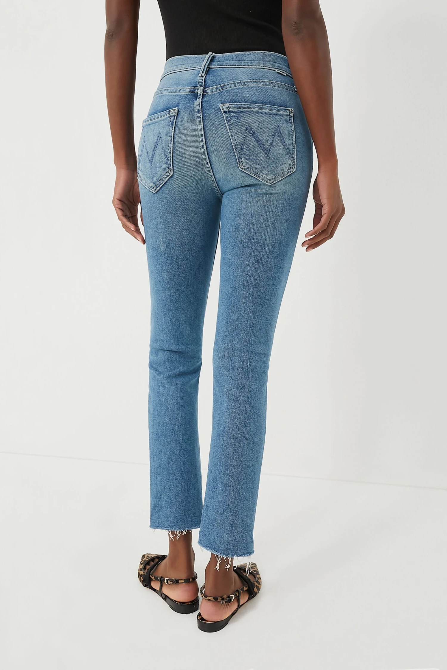 MOTHER Riding The Cliffside Mid Rise Dazzler Ankle Fray - Image 4