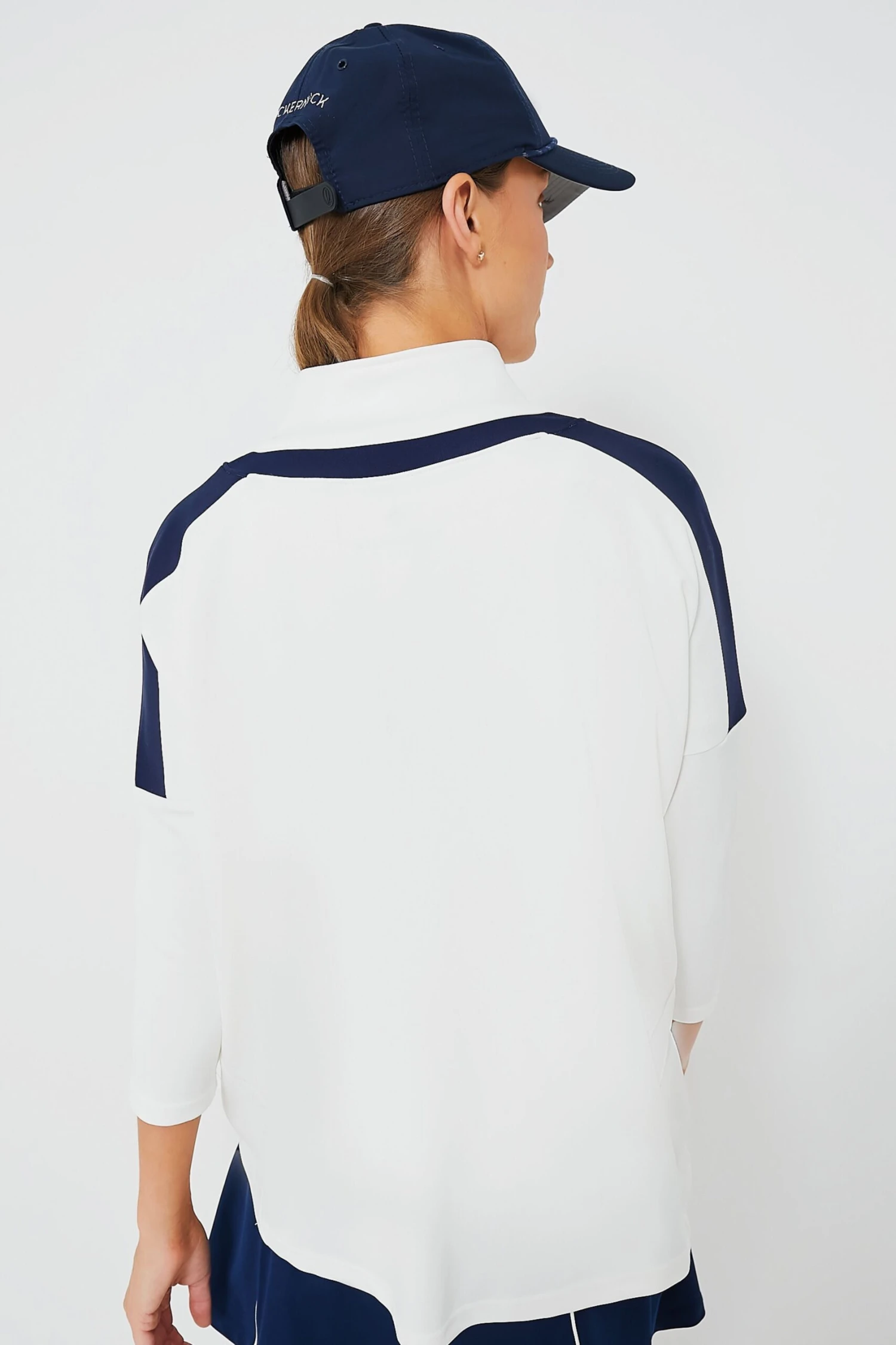 White And Navy Amelie Quarter Zip - Image 4