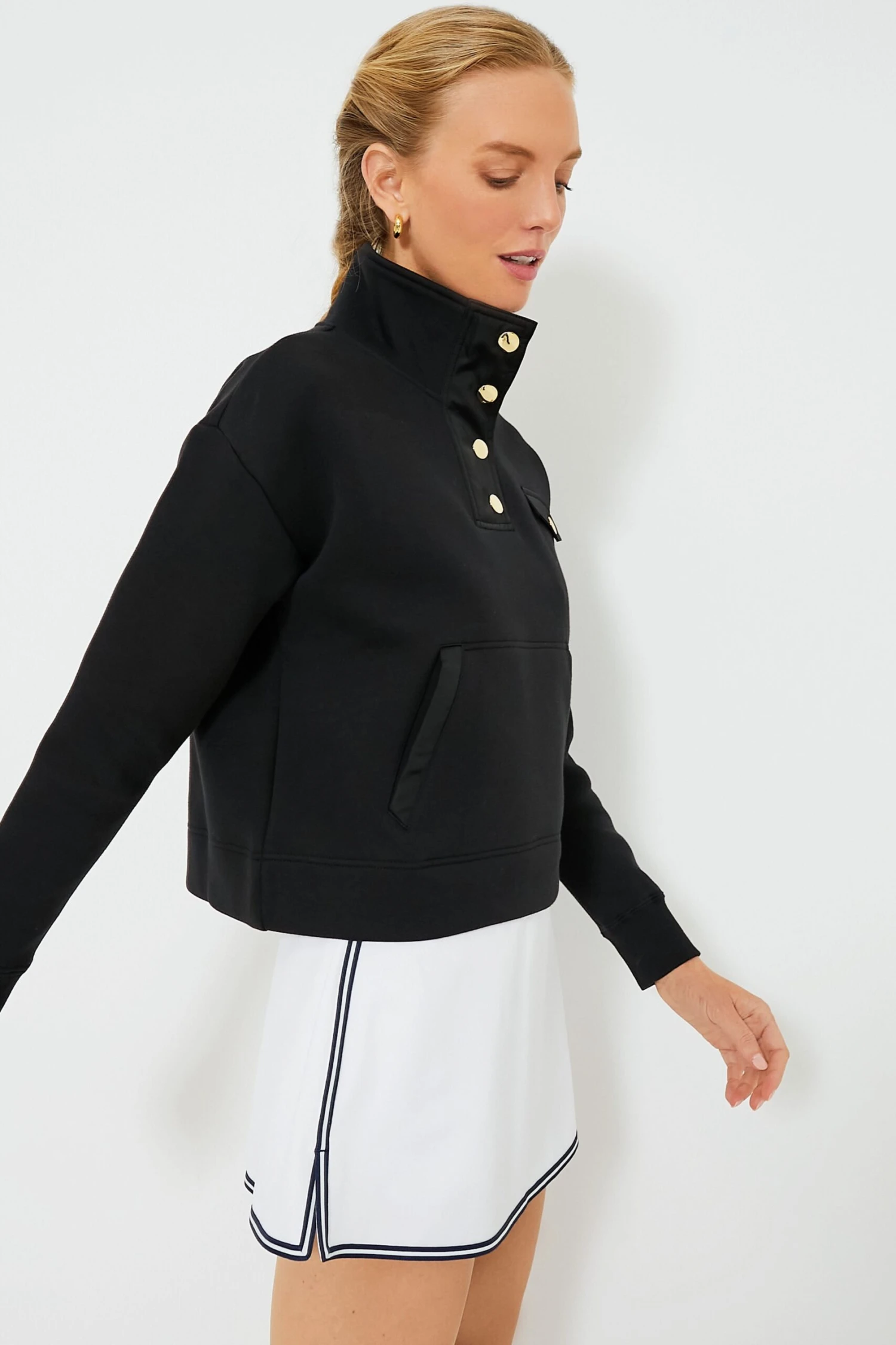 Black Snap Neck Bailey Pullover - Image 4