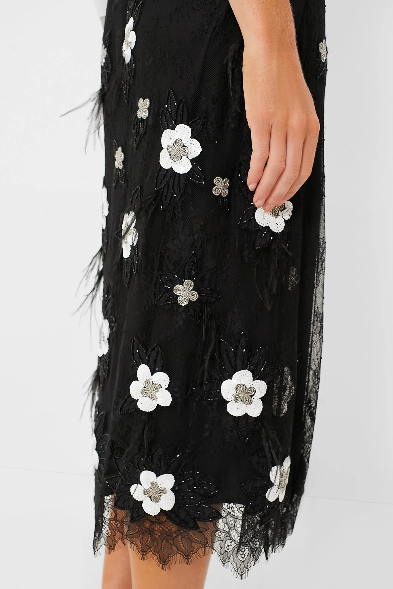 Black Bethany Lace Midi Skirt - Image 5