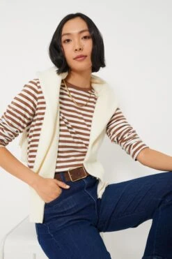 The Walnut And Cream Modern Long Tee