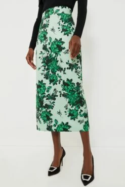 Green Festive Bouquet Lorinda Skirt