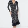 Navy Stripe Marina Midi Dress