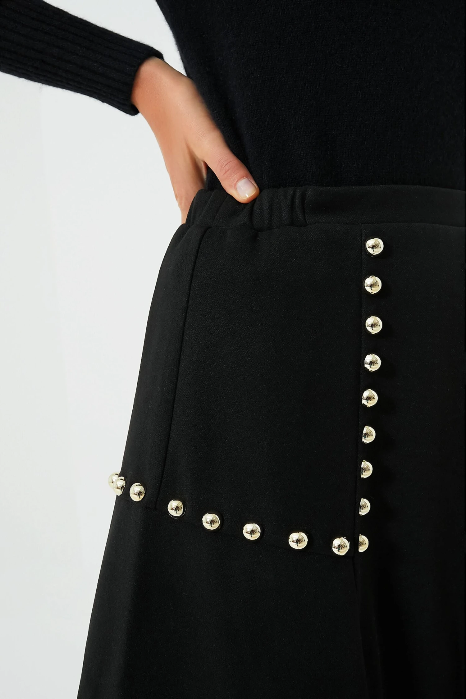 Gold Stud Mod Mini Skirt - Image 2