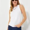 White Anthos Cotton Tank