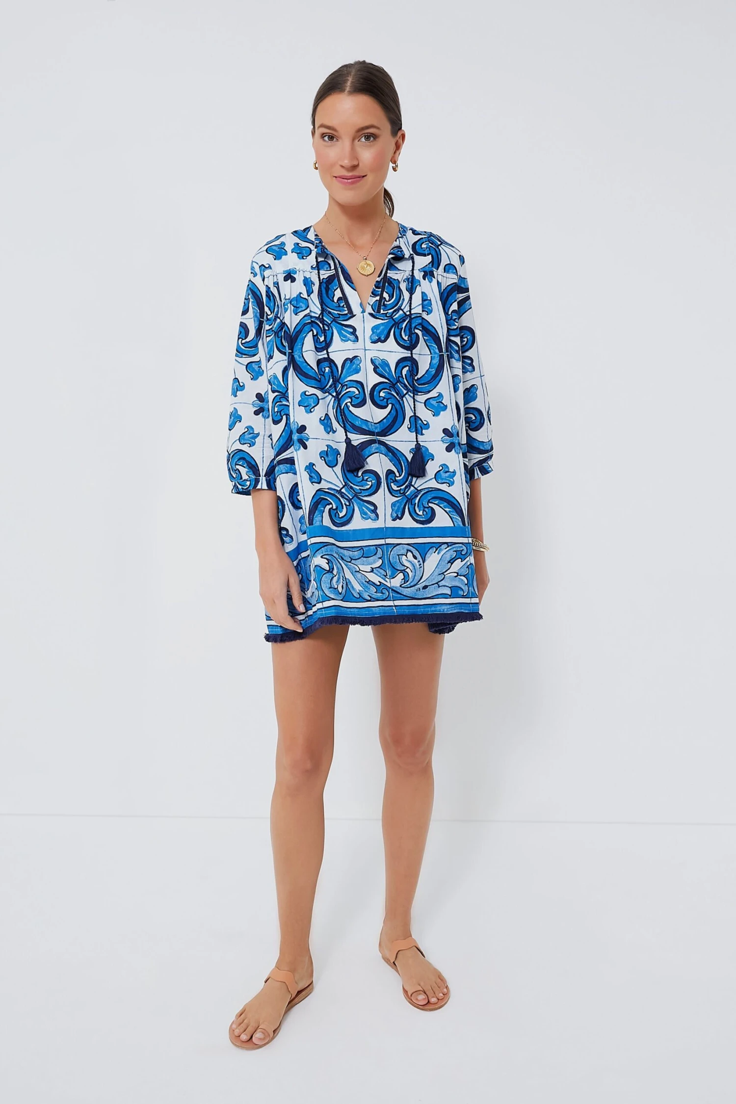 Capri Blue Majolica Tile Bondi Coverup - Image 6